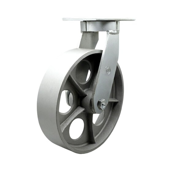 Service Caster 12'' Heavy Duty Red Semi Steel Cast Iron Wheel Swivel Caster with Swivel Lock CRAN-SCC-KP92S1230-SSR-BSL - main